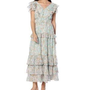 Koko & Mason Floral Ruffle Maxi Dress